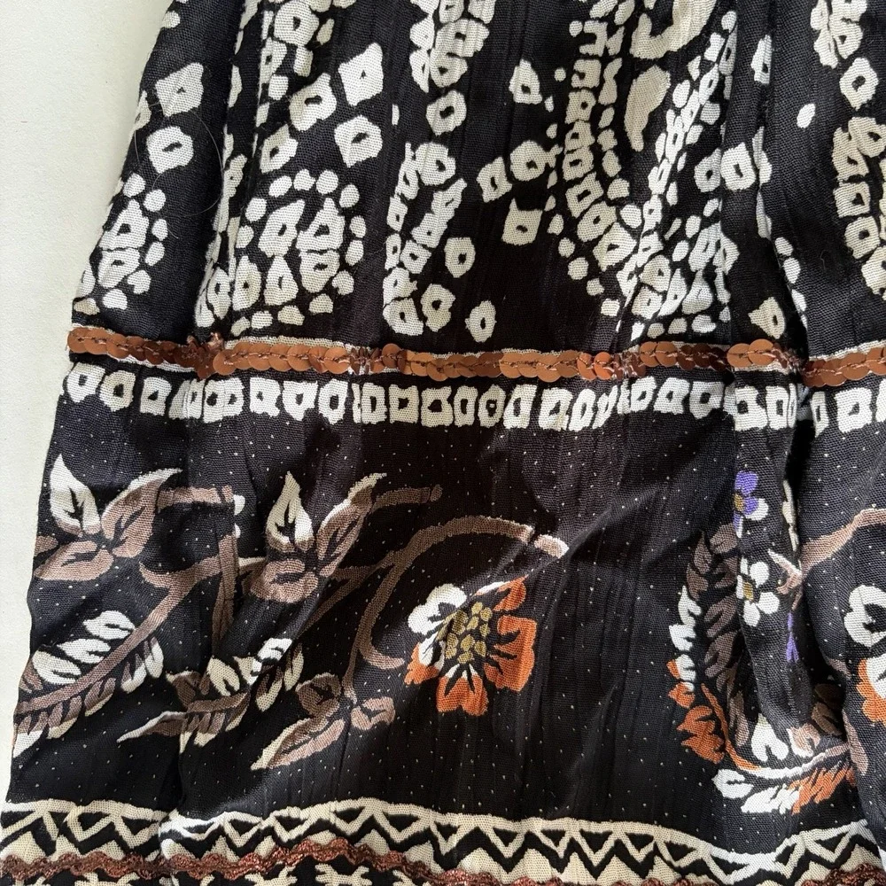 VTG Carole Little x Saint Tropez West Women Skirt 8 Whimsigoth Witchy Broomstick